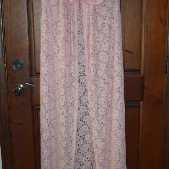 new women adult Halloween costume cape medieval witch pink lace handmade - Picture 3 of 3